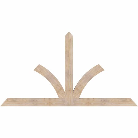 Ekena Millwork Richland Smooth Timber Gable Bracket, Douglas Fir, 96"W x 52"H x 3 1/2"D x 5 1/2"F, 13/12 Pitch GBW096X52X0406RIC00SDF